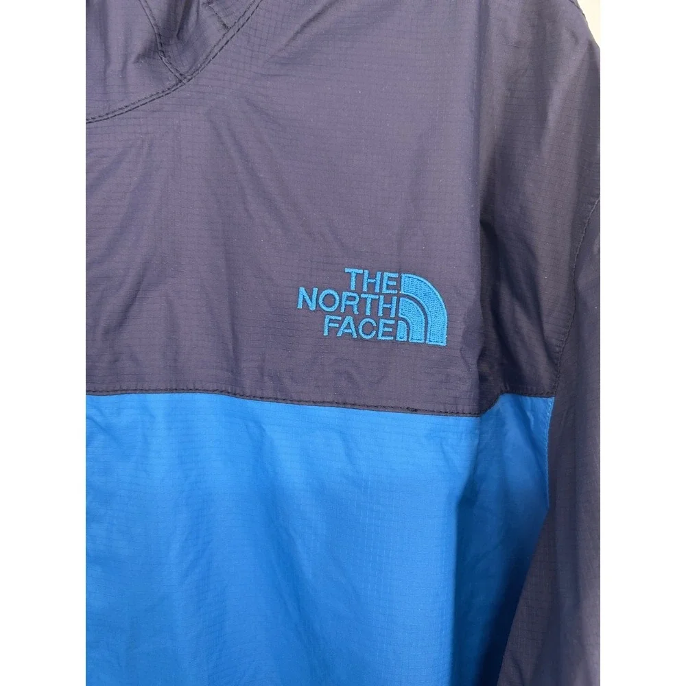 The North Face Rain Windbreaker Jacket Mens 2XL Navy Blue Colorblock Full Zip Up